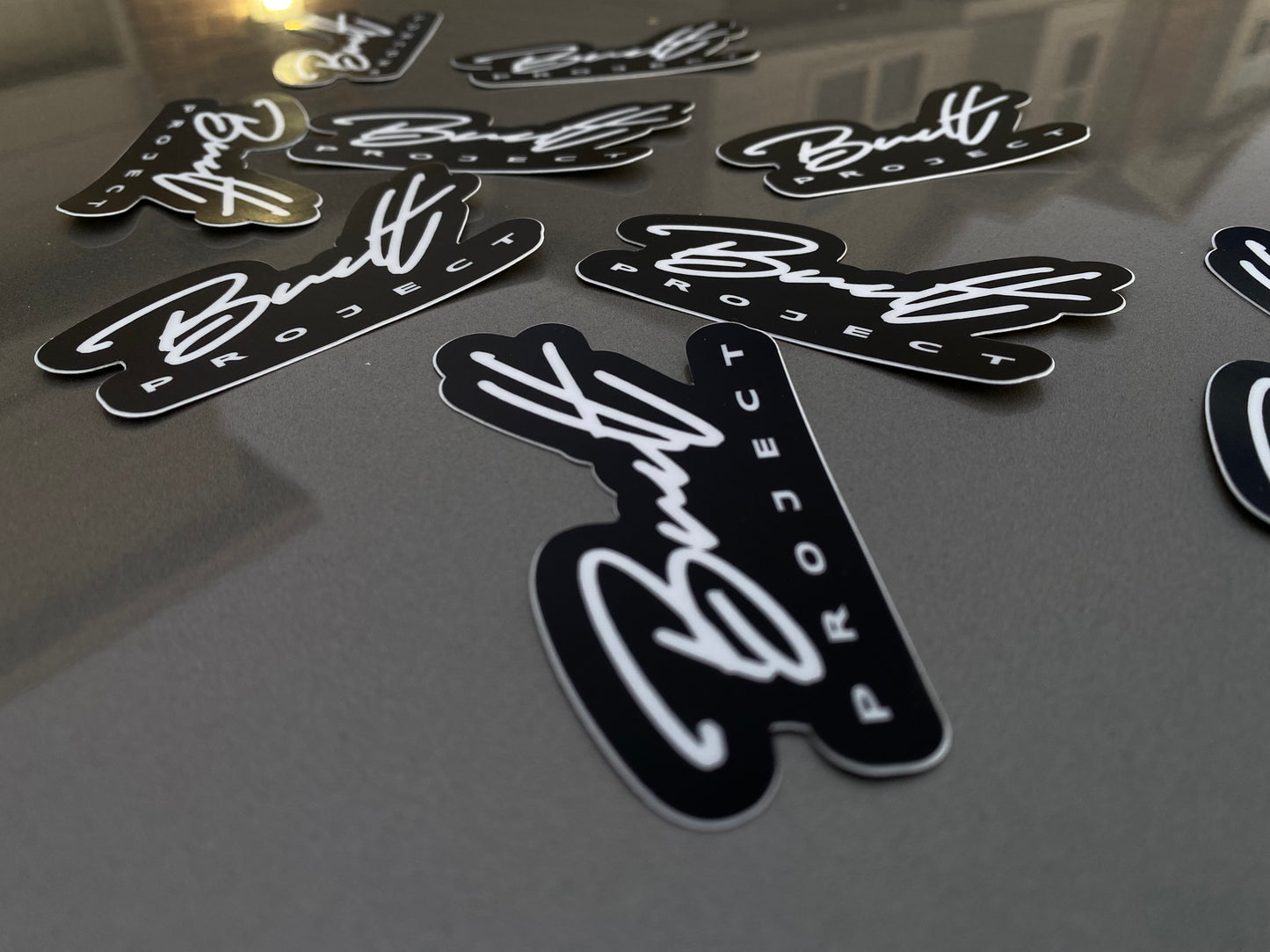 "Bp" Signature Sticker - Black/Red/White